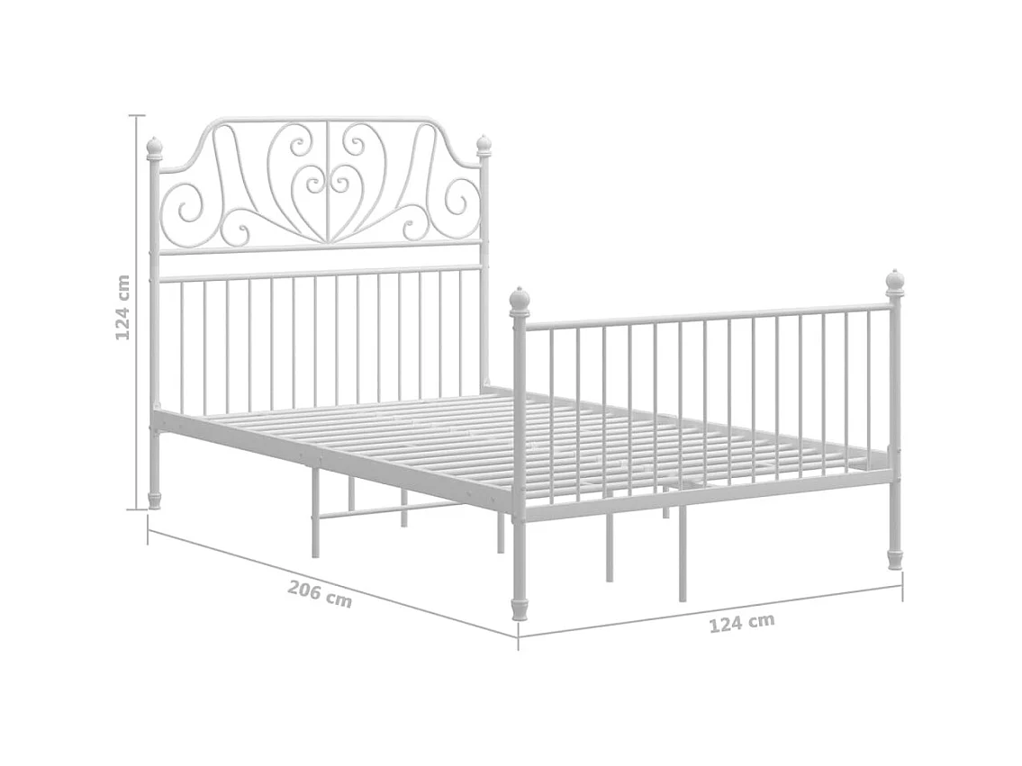 Estructura de cama sin colchón de metal blanco 120x200 cm