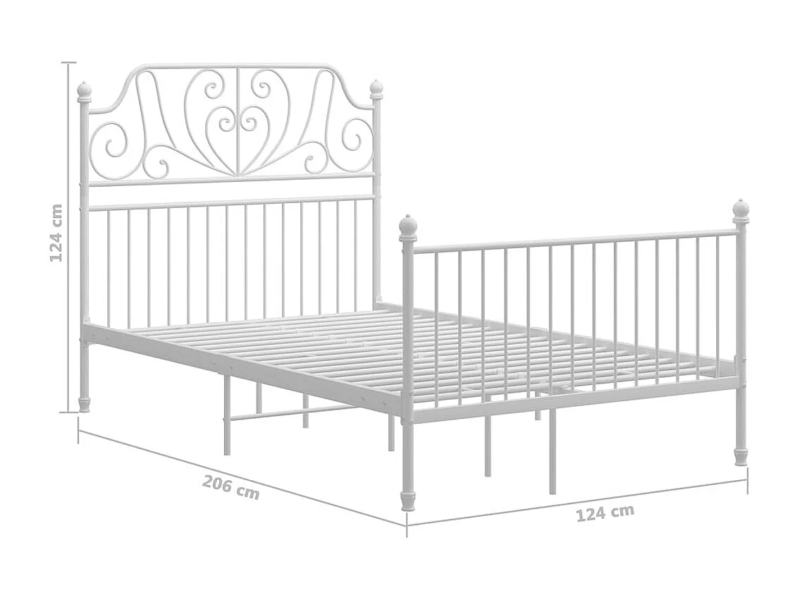 Estructura de cama sin colchón de metal blanco 120x200 cm