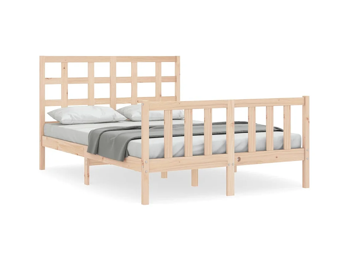 Cadre de lit sans matelas 140x190 cm bois de pin massif