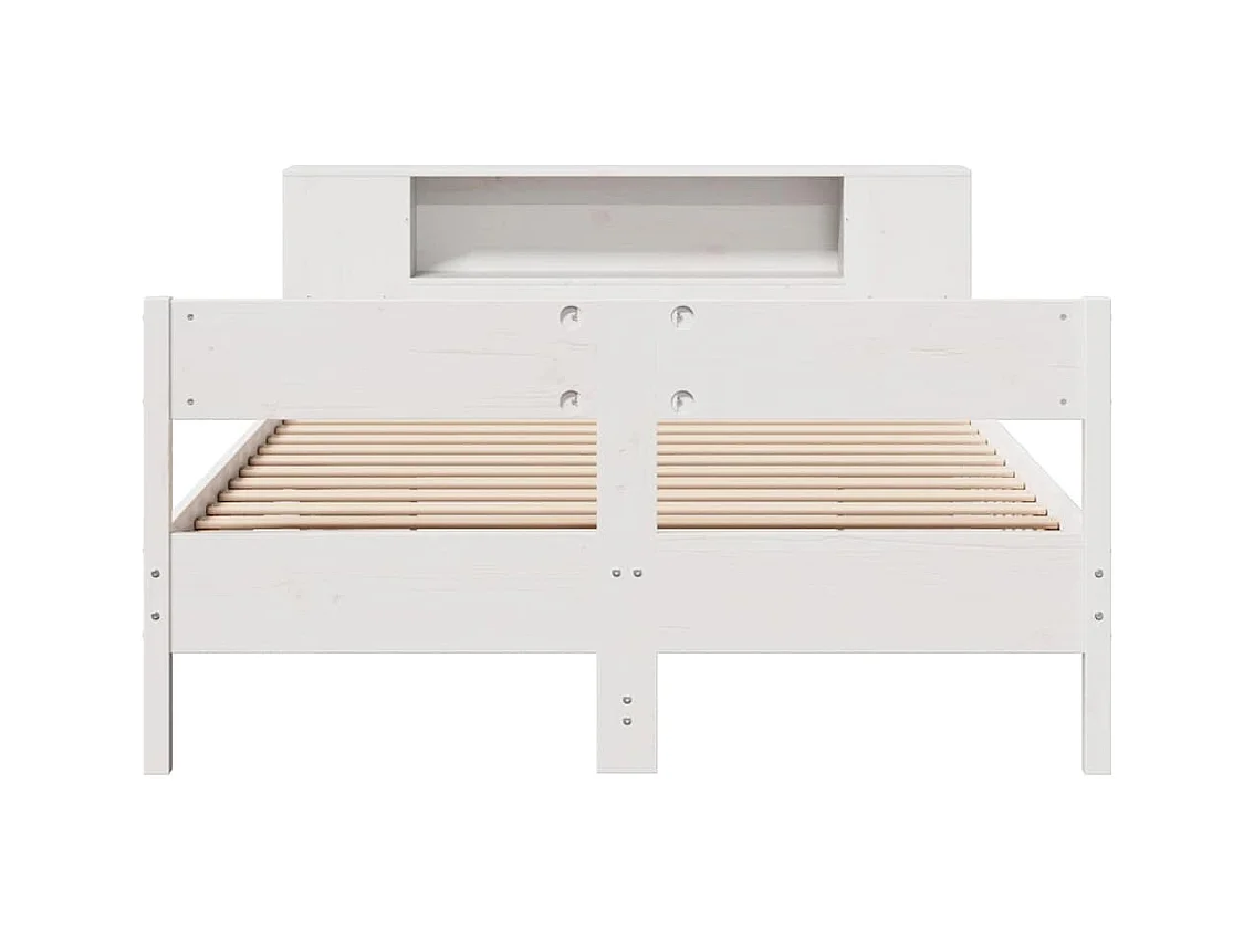 Weißes Regalbett ohne Matratze 160x200 cm Massivholz Kiefer