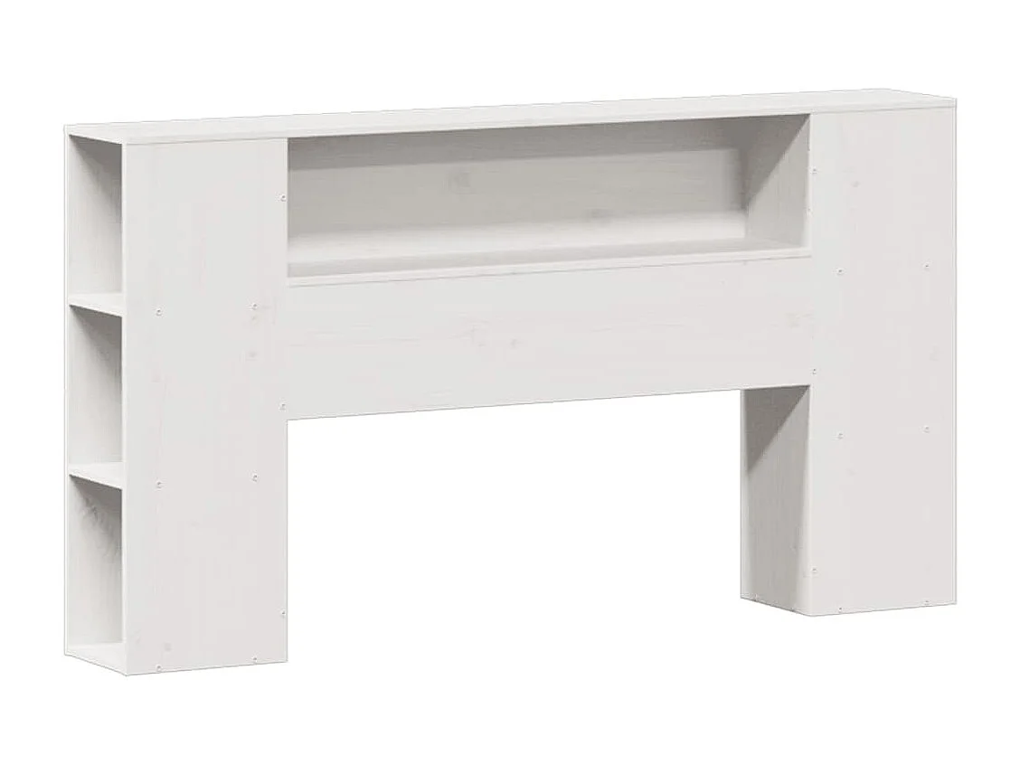 Letto libreria bianco senza materasso 160x200 cm in legno massello di pino