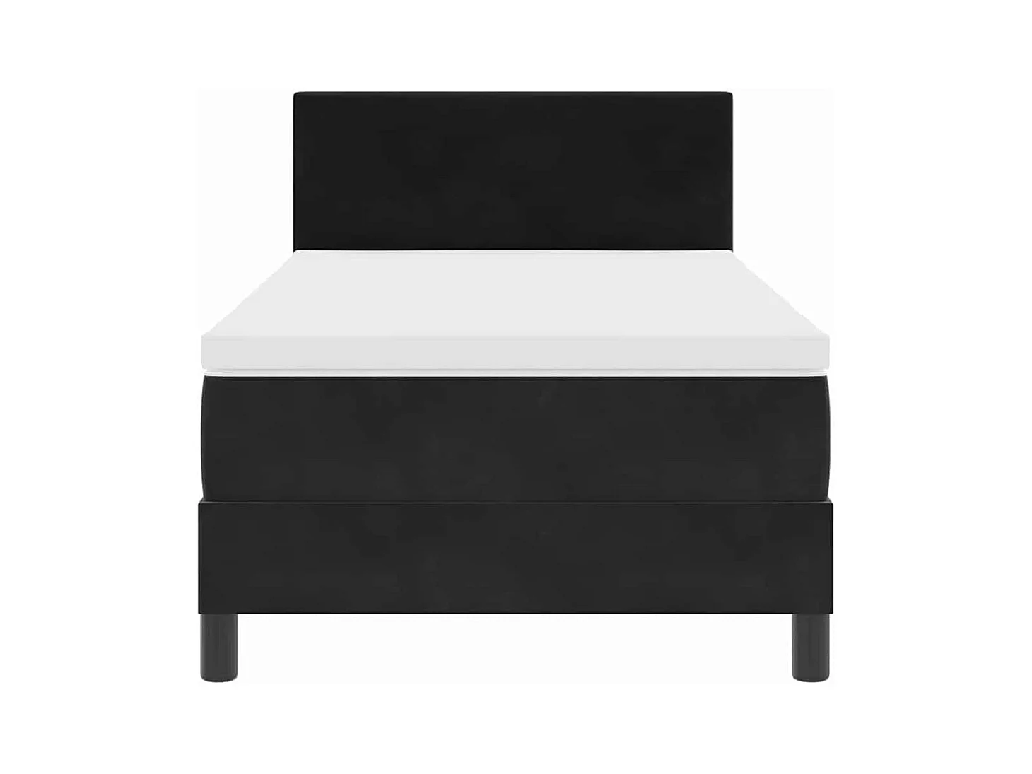 Springbed met matras Zwart 90 x 190 cm Fluweel