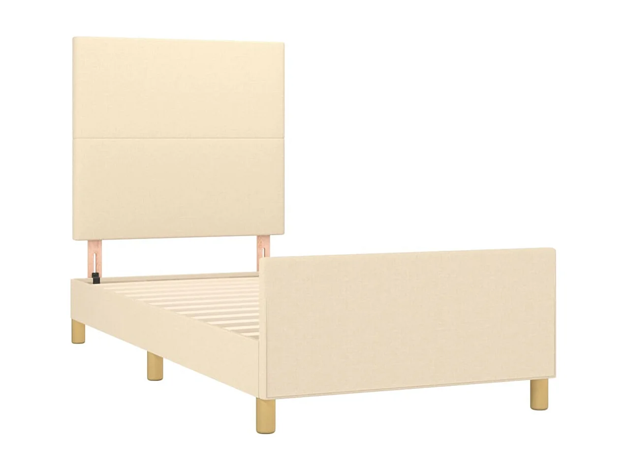 Bedframe zonder matras crème 80x200 cm stof