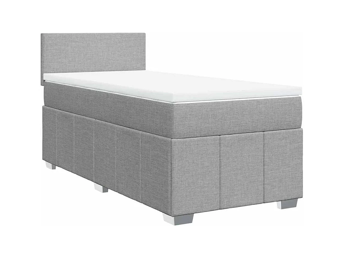 Sommier à lattes de lit avec matelas gris clair 80x200 cm tissu
