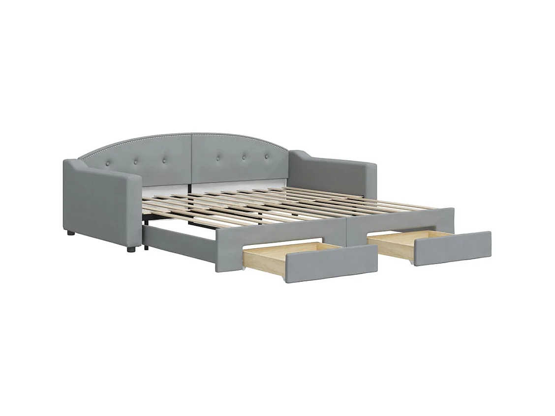 Divano letto con rotelle e cassetti senza materasso 100x200 cm