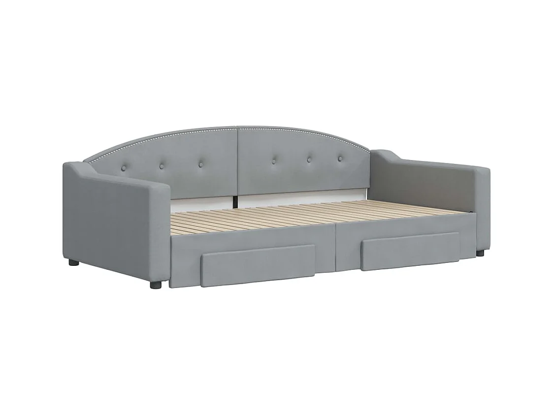 Divano letto con rotelle e cassetti senza materasso 100x200 cm