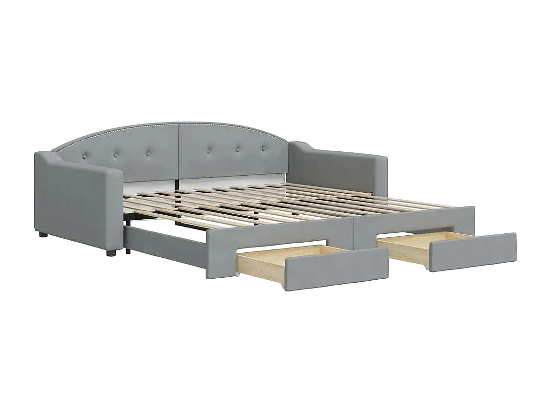 Dagbed met onderschuifbed en lades zonder matras 100x200 cm