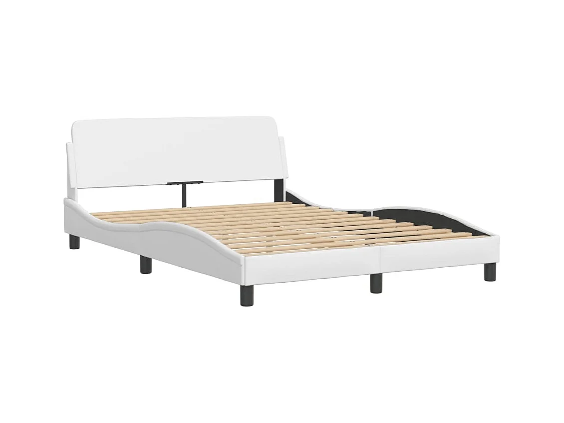 Struttura letto senza materasso bianco 140x200 cm similpelle