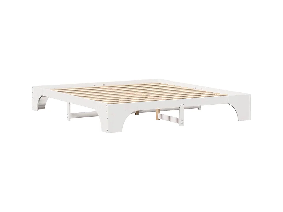 Cadre de lit Blanc 180 x 200 cm Bois massif en pin