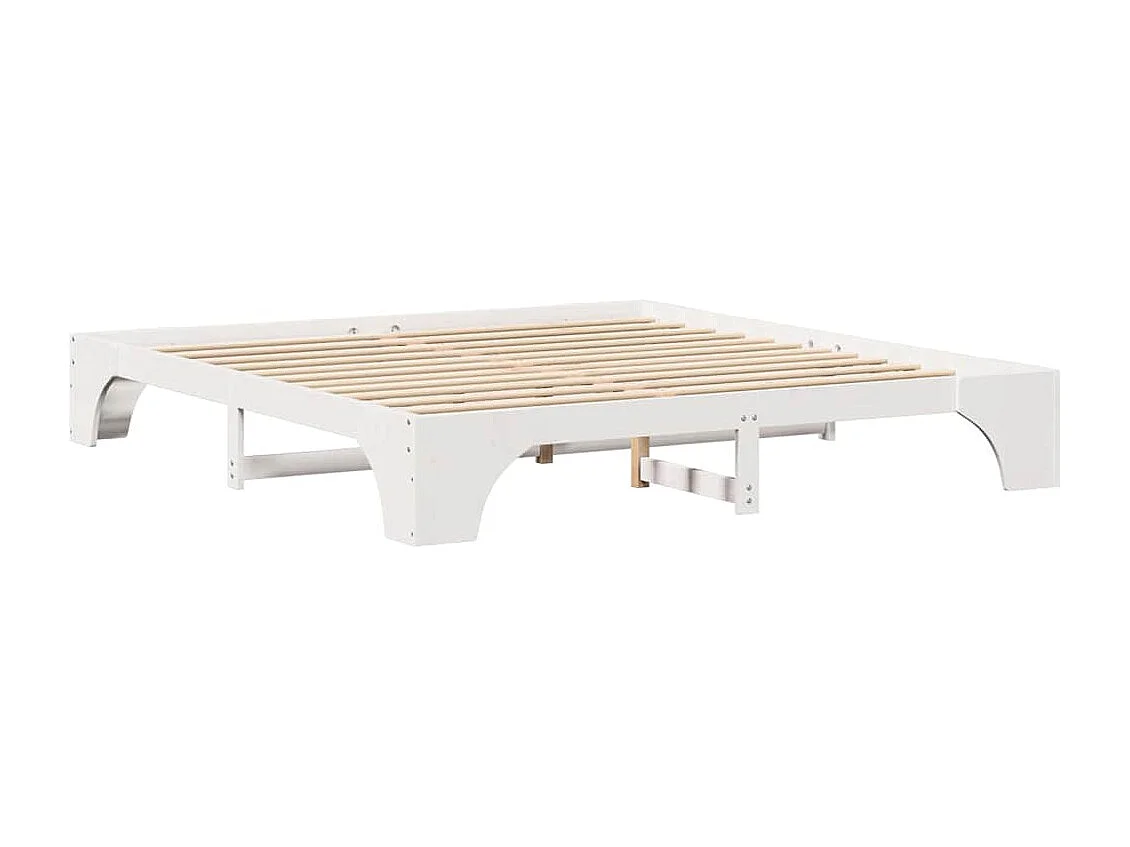 Estructura de cama blanca 180 x 200 cm Madera maciza de pino