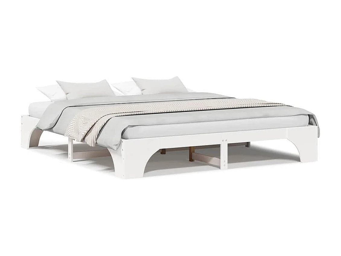 Estructura de cama blanca 180 x 200 cm Madera maciza de pino
