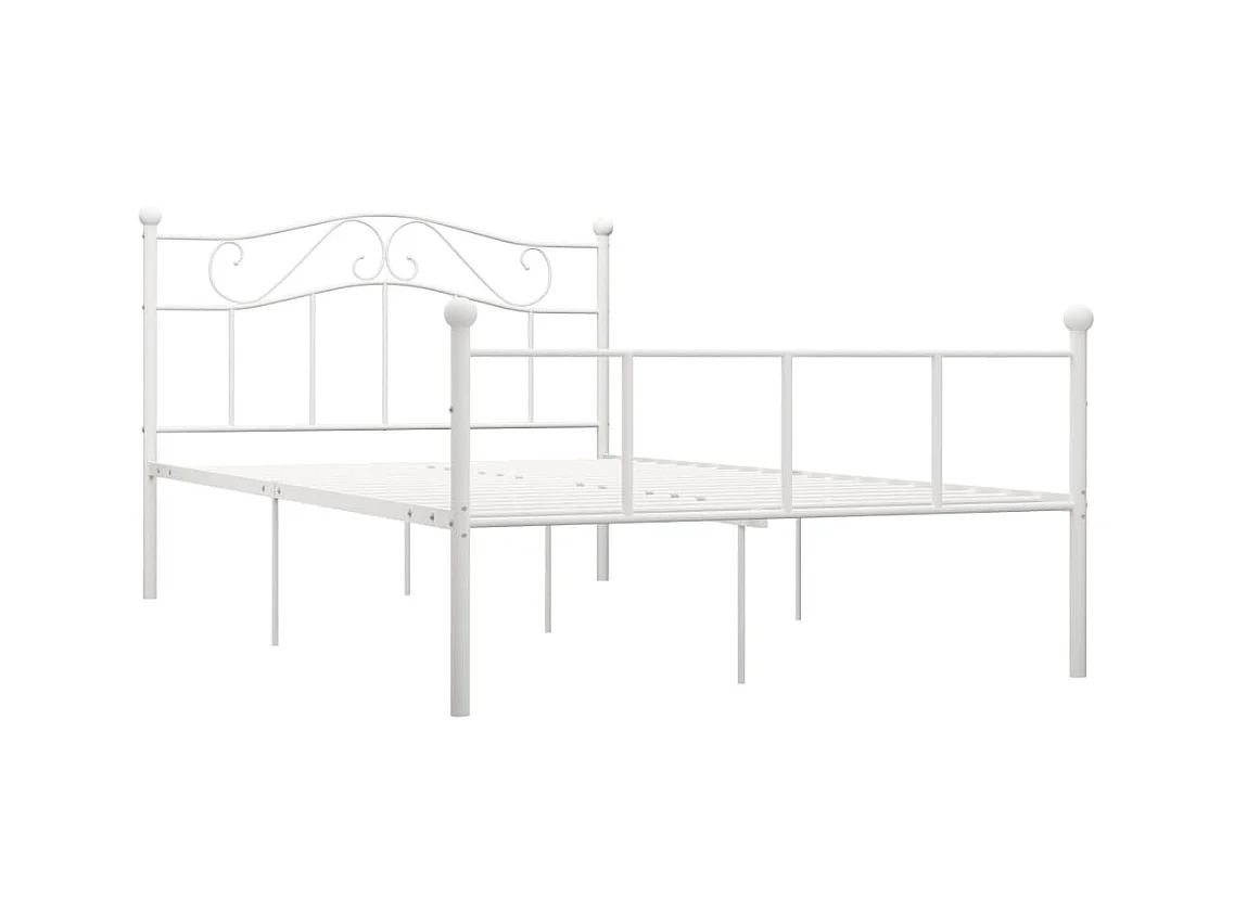 Struttura letto senza materasso in metallo bianco 140x200 cm