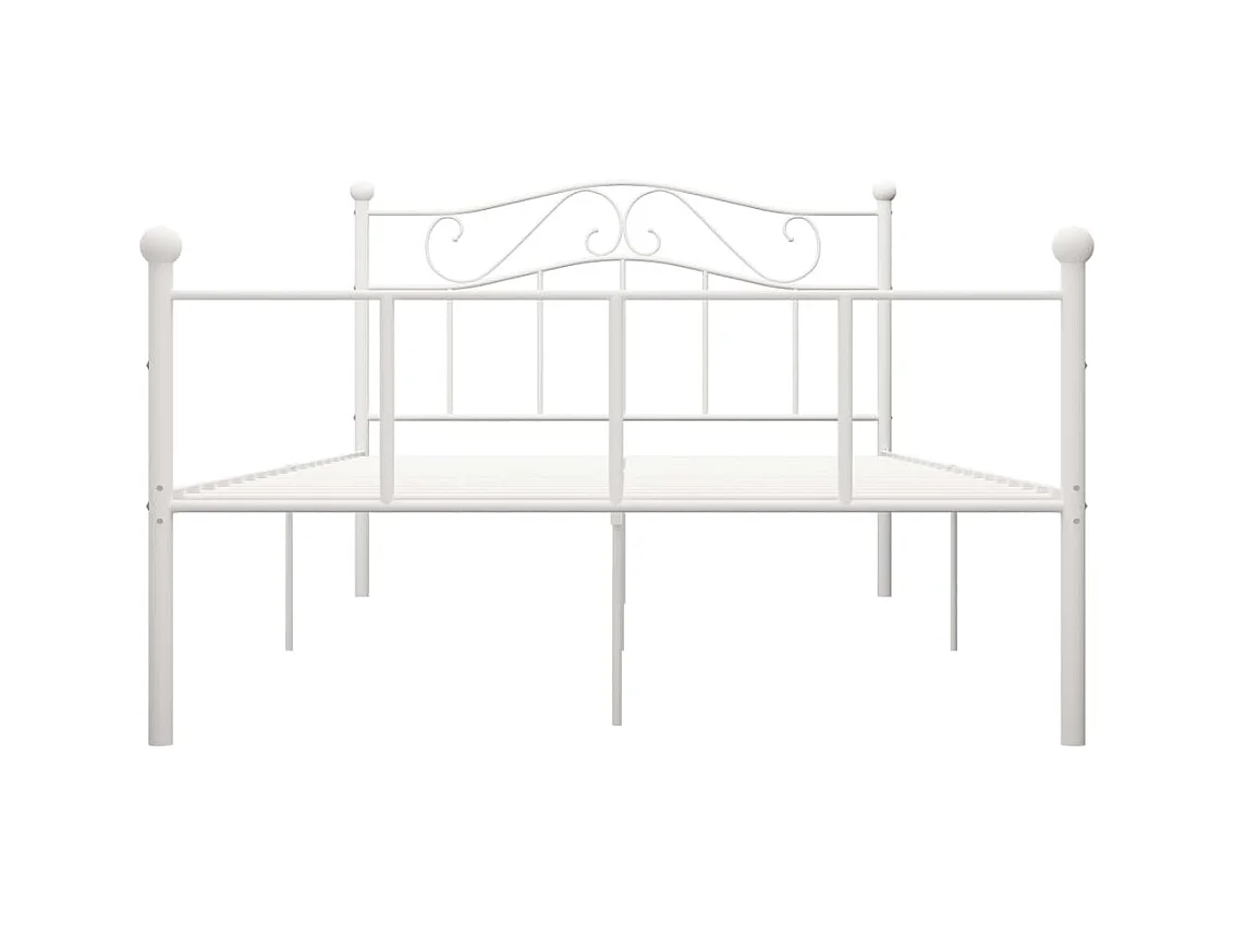 Struttura letto senza materasso in metallo bianco 140x200 cm