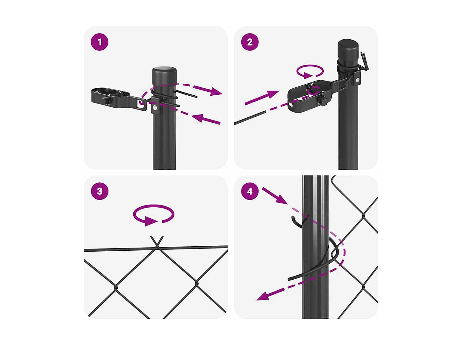 Estructura de cama sin colchón de metal blanco 140x200 cm