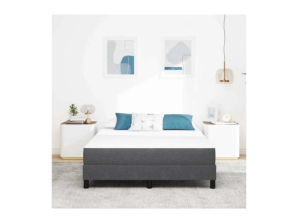 Bedmatras met grijze matrasstof 140 x 200 cm