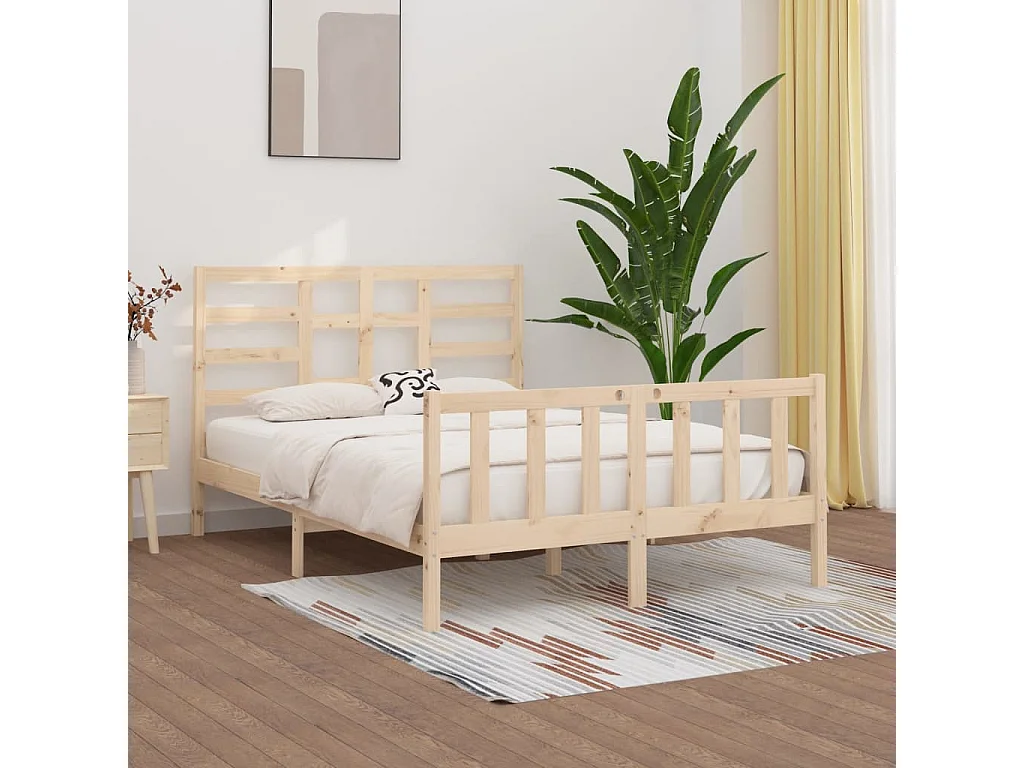 Estructura de cama sin colchón 160x200 cm madera maciza de pino