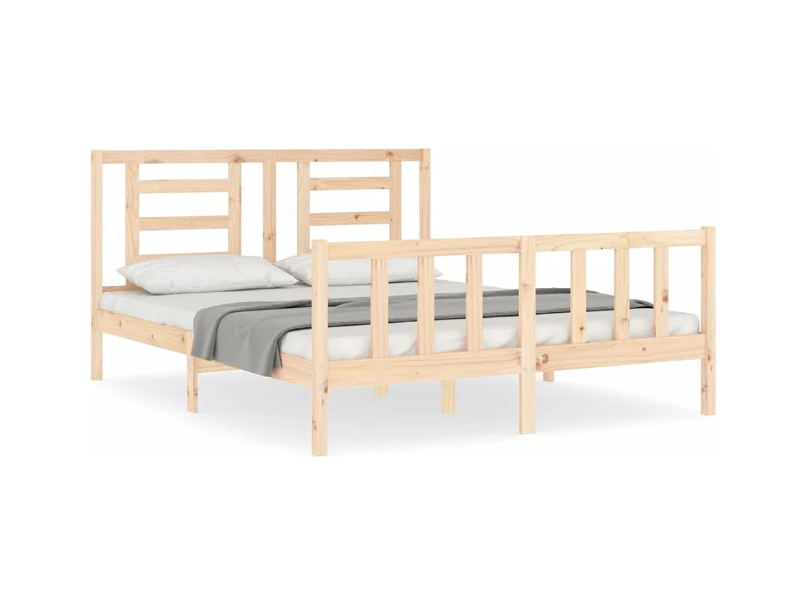 Cadre de lit sans matelas 160x200 cm bois massif de pin
