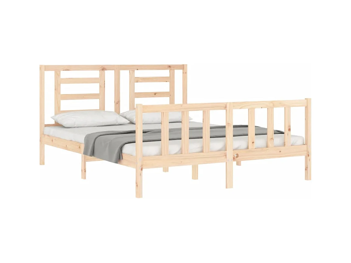 Cadre de lit sans matelas 160x200 cm bois massif de pin