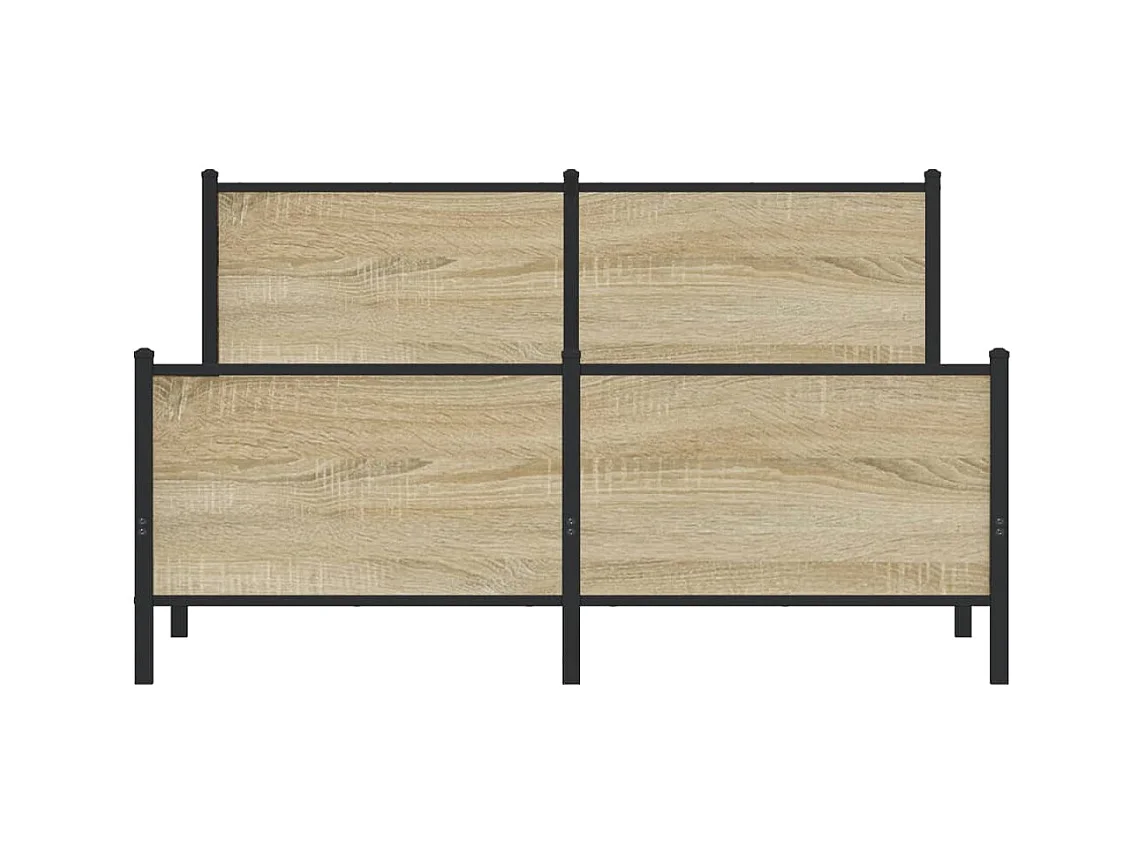 Metallbettgestell ohne Matratze Eiche Sonoma 140x190 cm