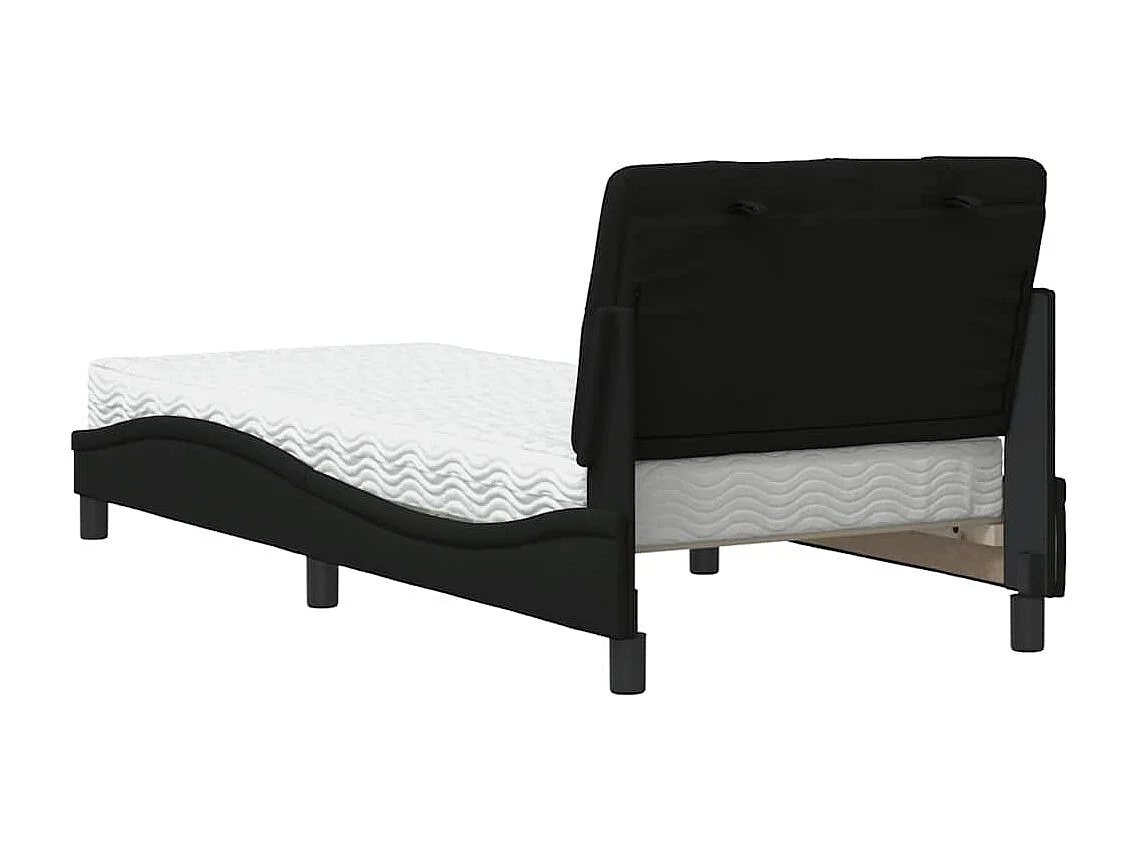 Bed met zwarte stoffen matras 80x200 cm