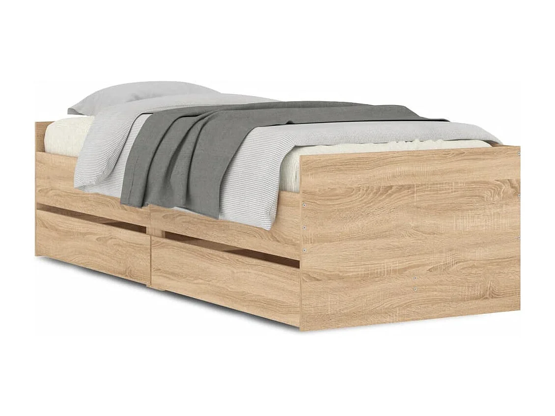 Estructura de cama con cajones sin colchón roble sonoma 90x190 cm