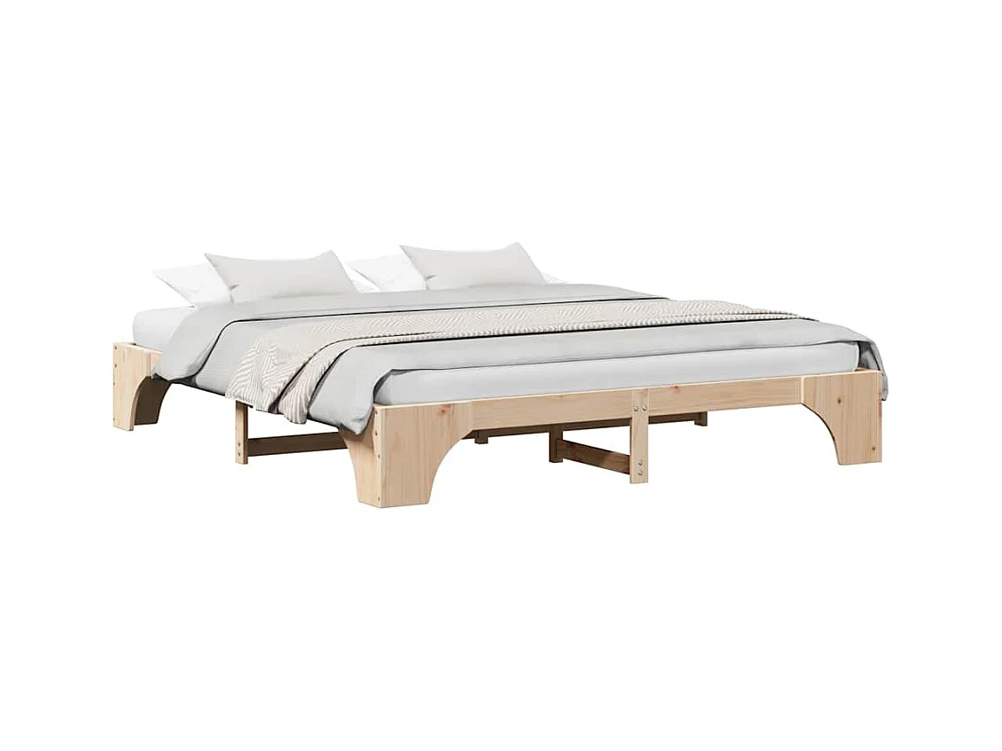 Bettgestell Kiefer massiv 200 x 200 cm Kiefer Massivholz
