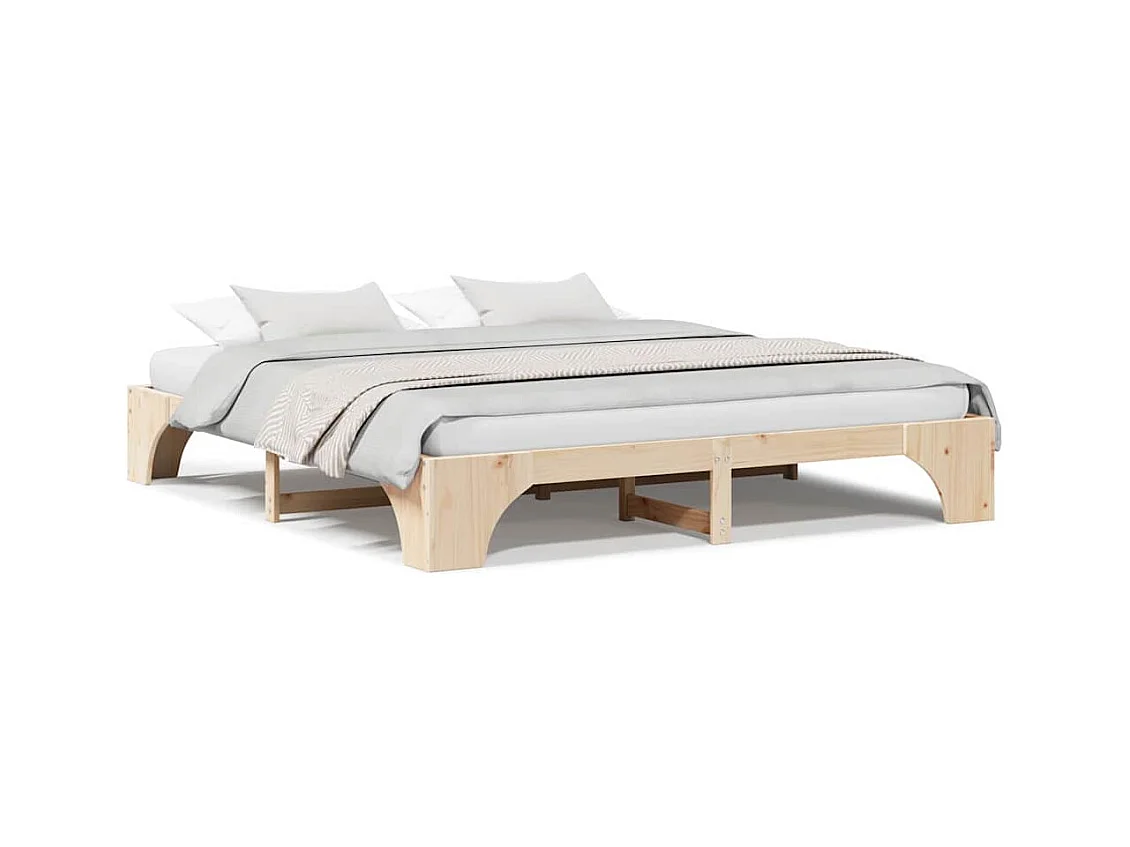 Bettgestell Kiefer massiv 200 x 200 cm Kiefer Massivholz