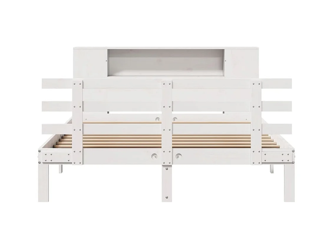 Wit boekenkastbed zonder matras 120x200 cm massief grenenhout