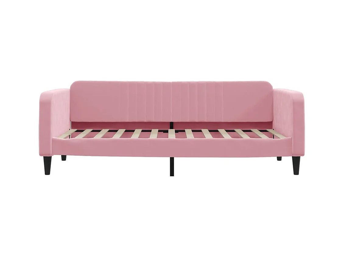 Divano letto senza materasso rosa 90x200 cm velluto