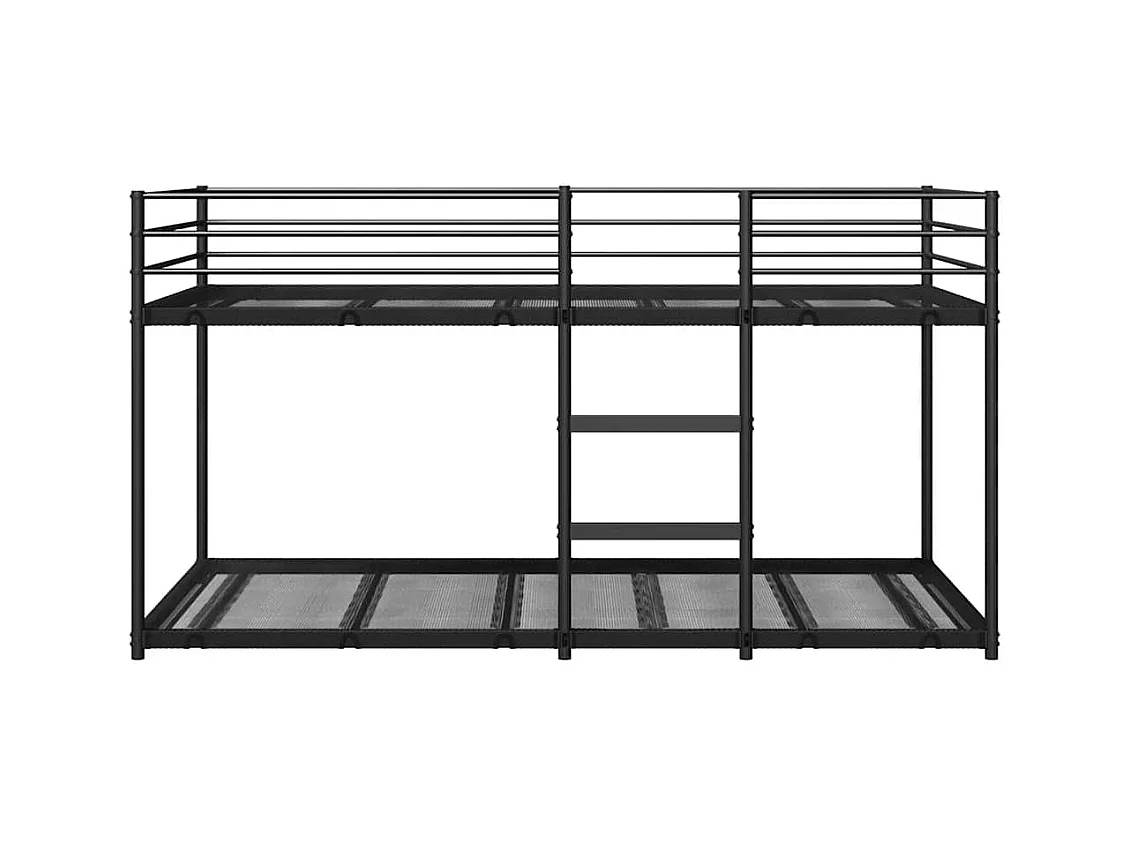 Letto a castello senza materasso nero 100x200 cm acciaio