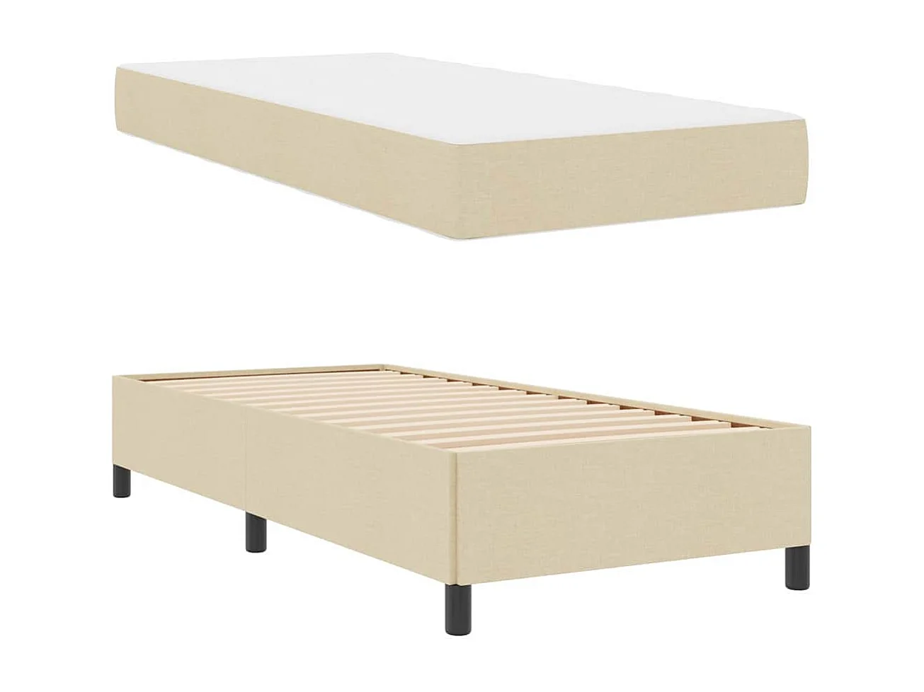 Letto a molle tortora e nero 90 x 190 cm