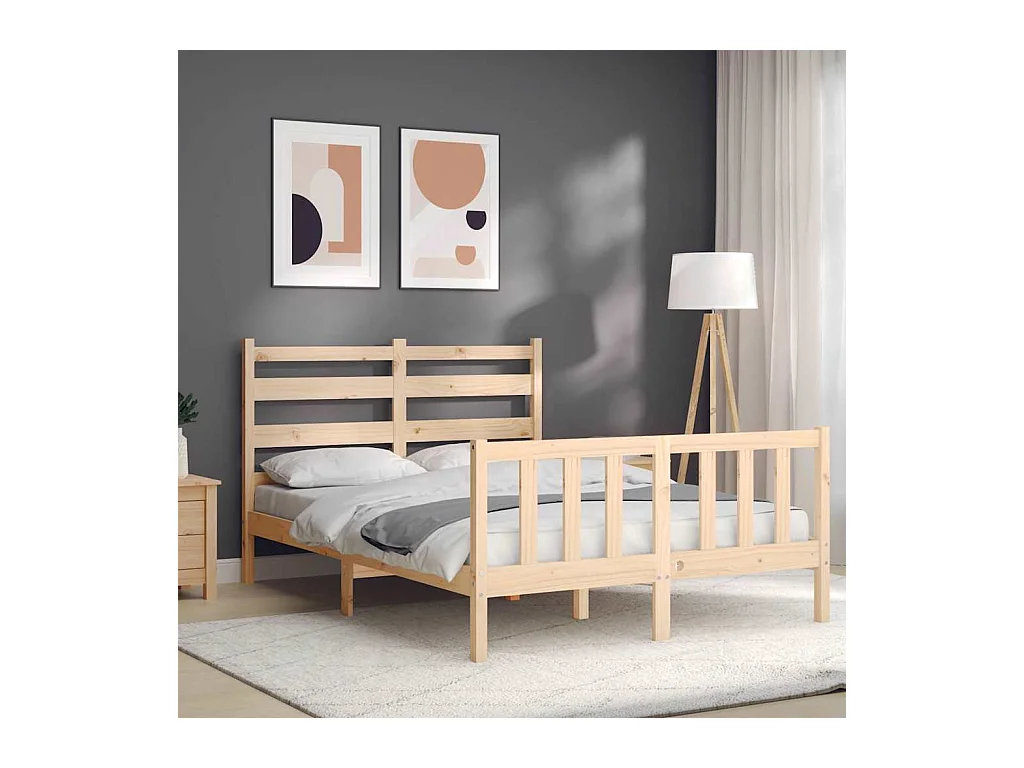 Bedframe zonder matras 140x190 cm massief grenenhout