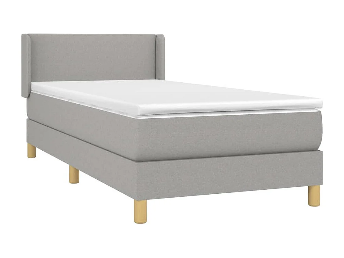 Sommier à lattes de lit avec matelas Gris clair 80x200 cm Tissu