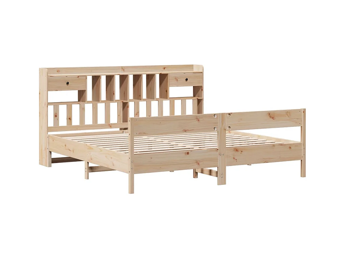 Bibliotheekbed zonder matras 180x200 cm massief grenenhout