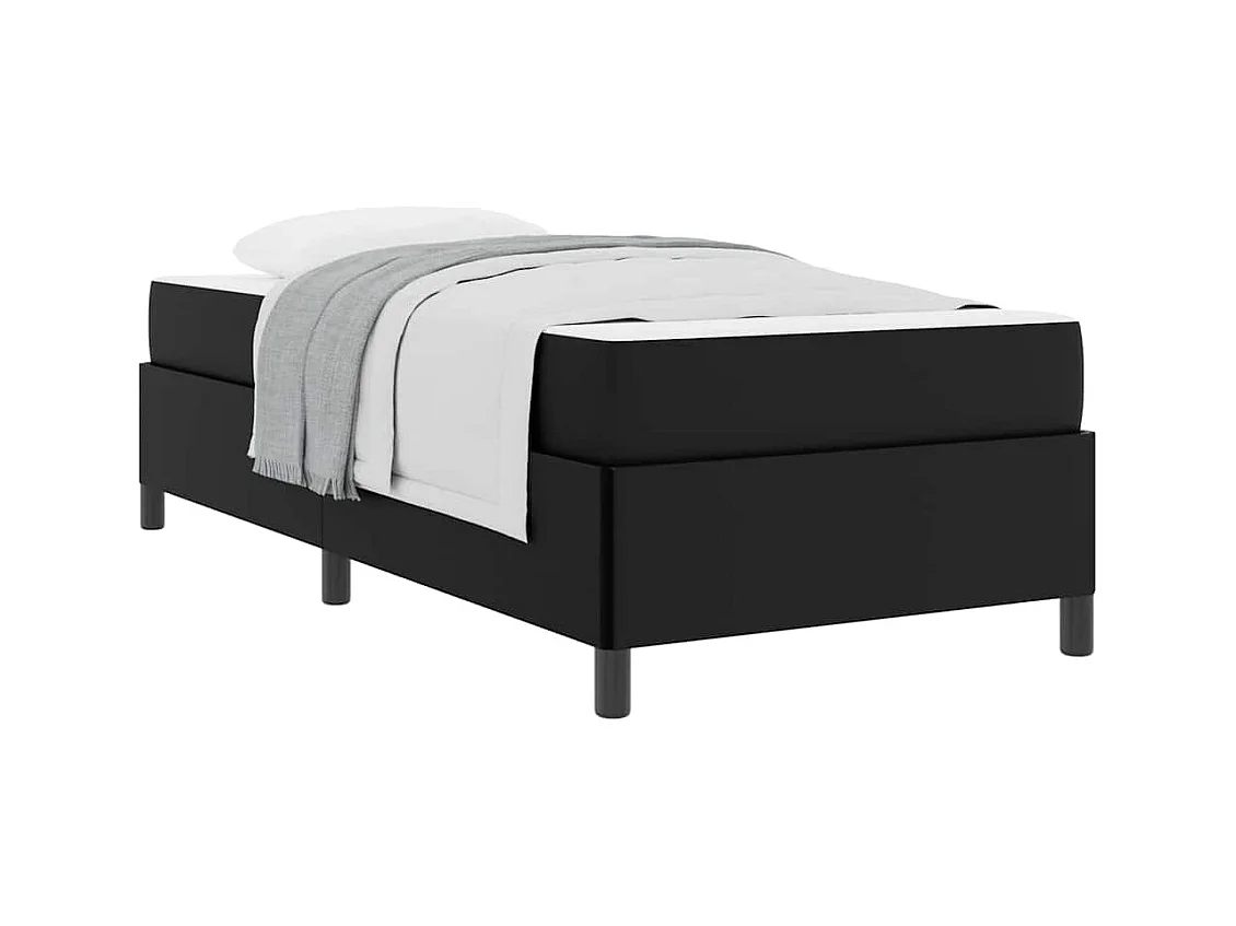 Cadre de lit avec matelas Noir 90 x 200 cm Faux cuir