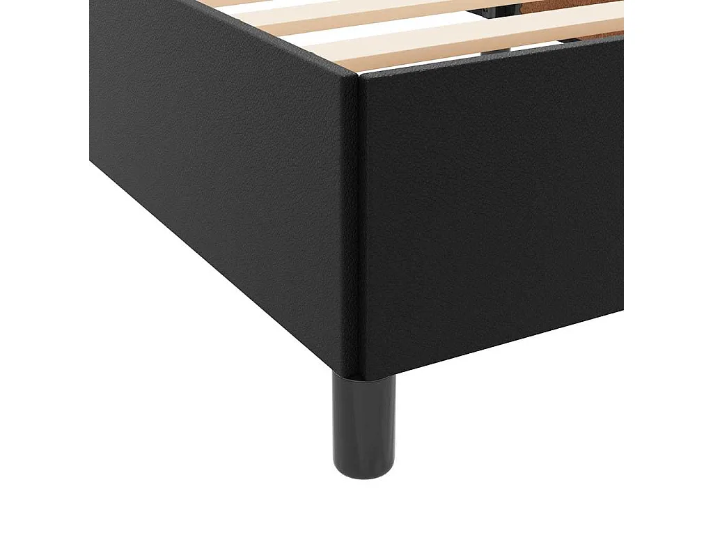 Cadre de lit avec matelas Noir 90 x 200 cm Faux cuir