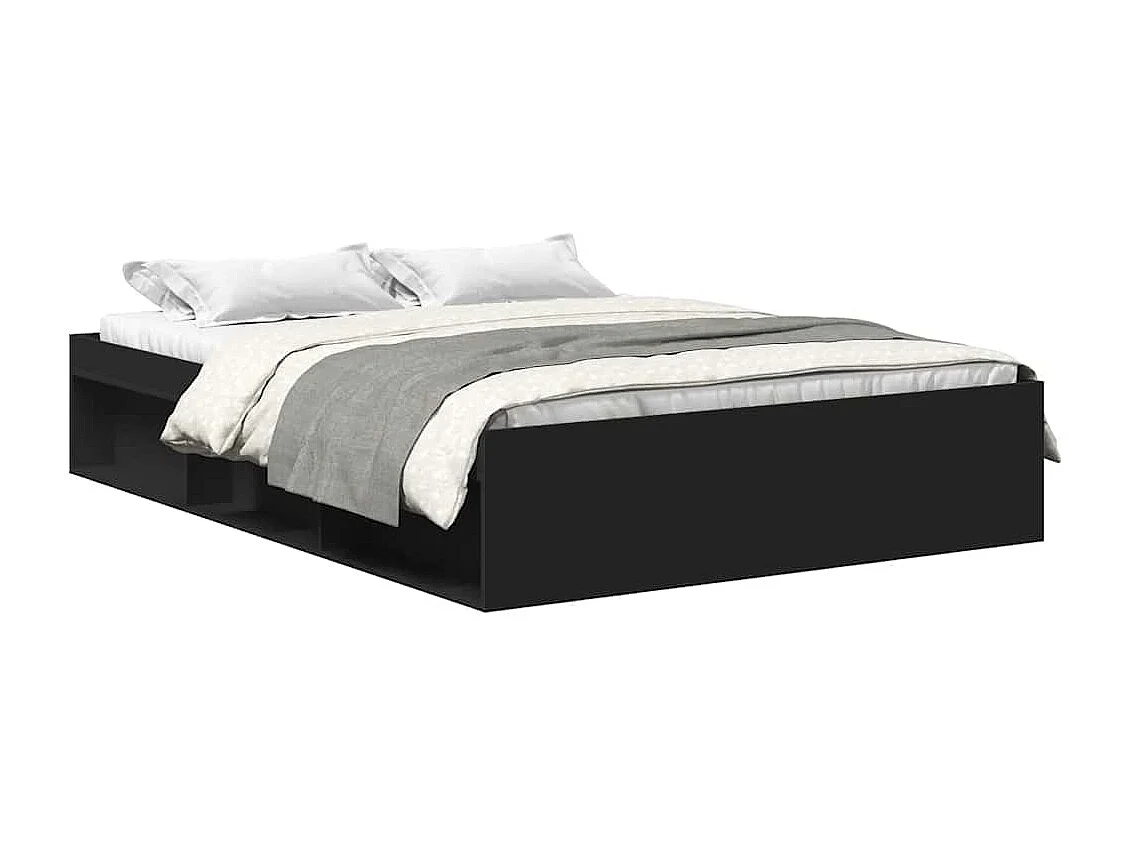 Estructura de cama sin colchón negra 160x200 cm