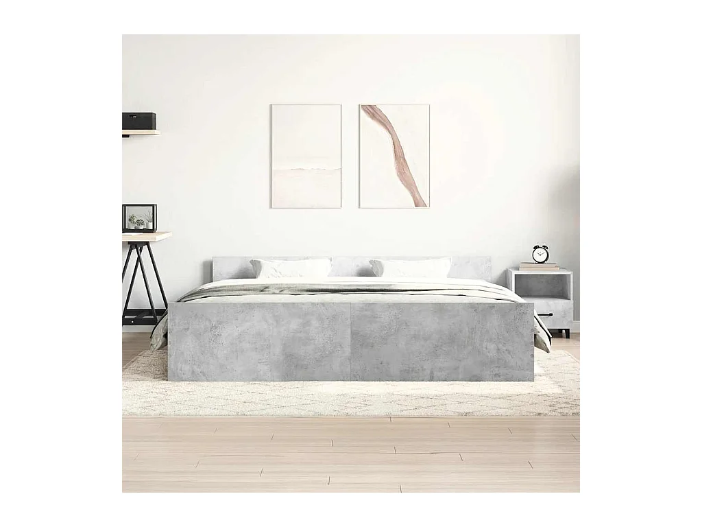 Struttura letto senza materasso cemento grigio 180x200 cm