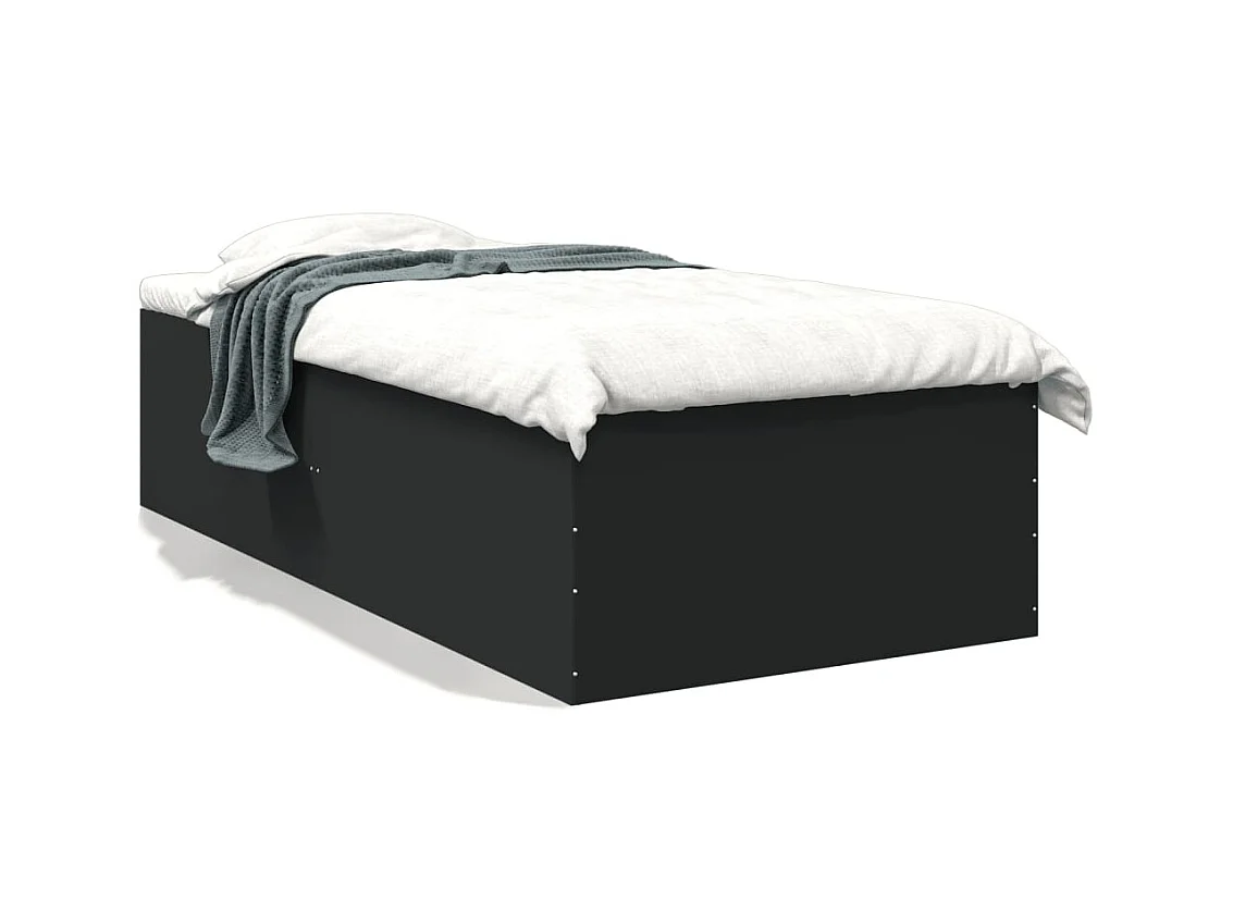 Estructura de cama sin colchón negra 90x190 cm