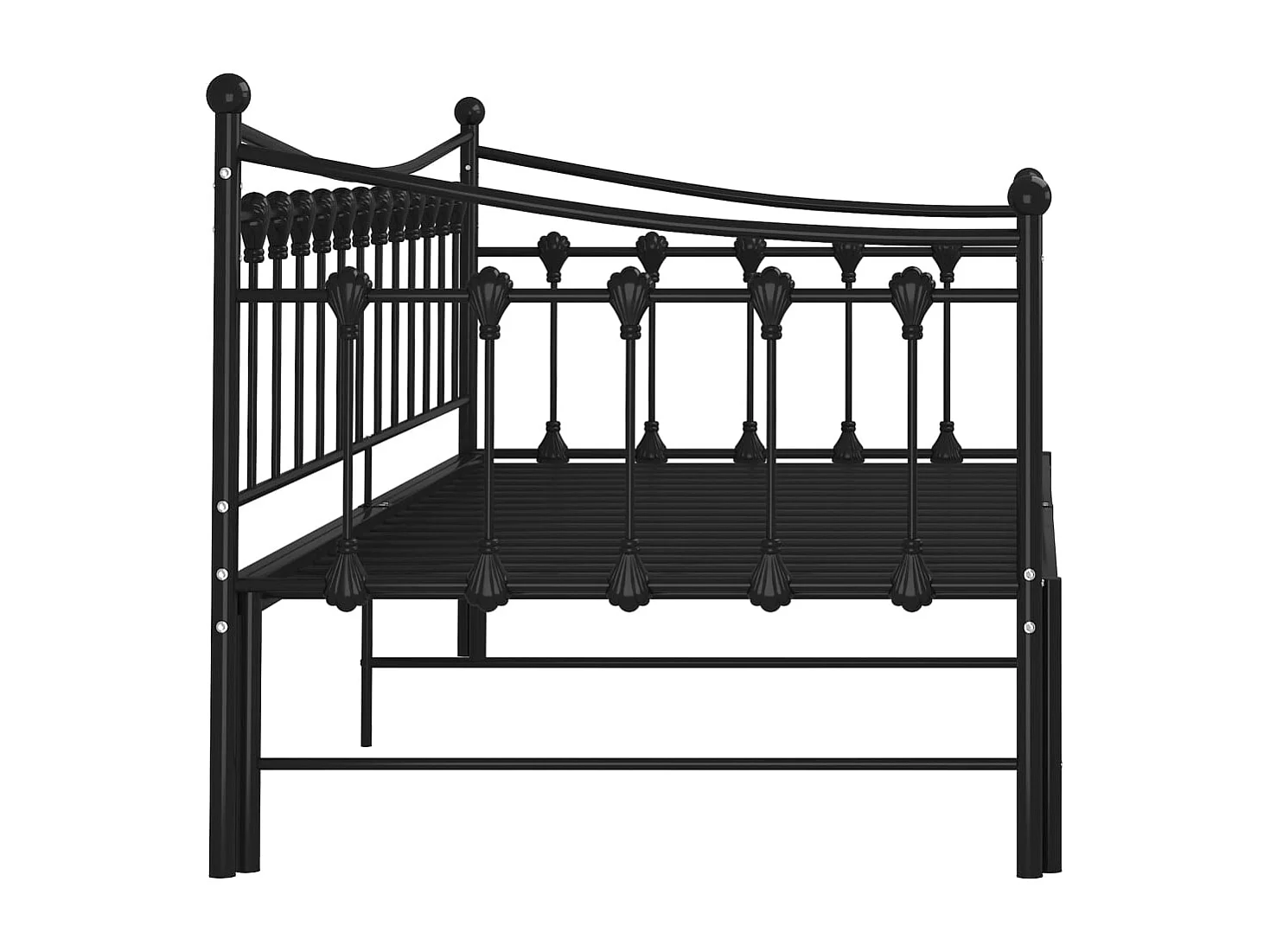 Estructura de sofá cama extensible sin colchón de metal negro 90x200cm