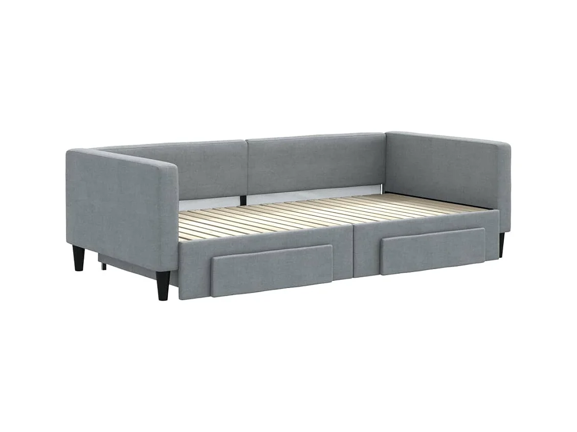 Cama de día con nido y cajones sin colchón 100x200 cm