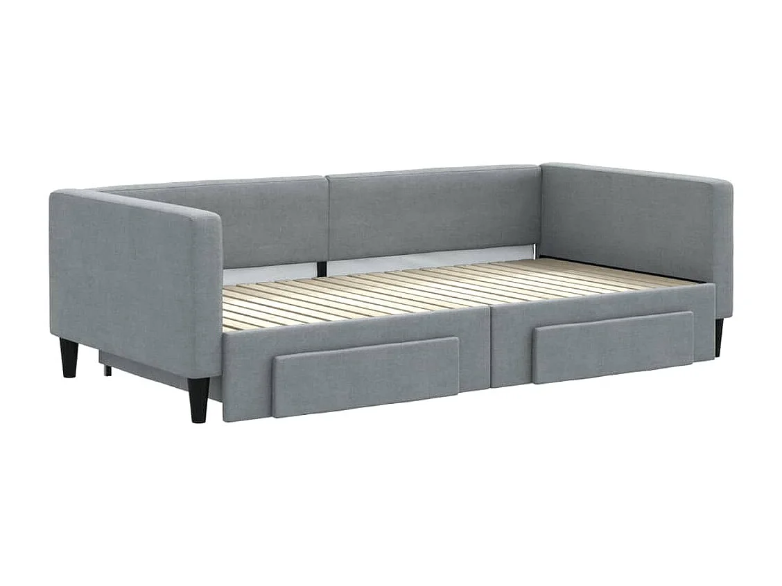 Cama de día con nido y cajones sin colchón 100x200 cm