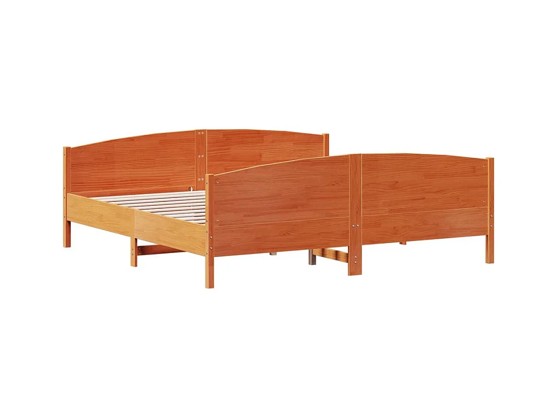 Bedframe zonder matras, bruine was, 180x200cm, massief grenenhout