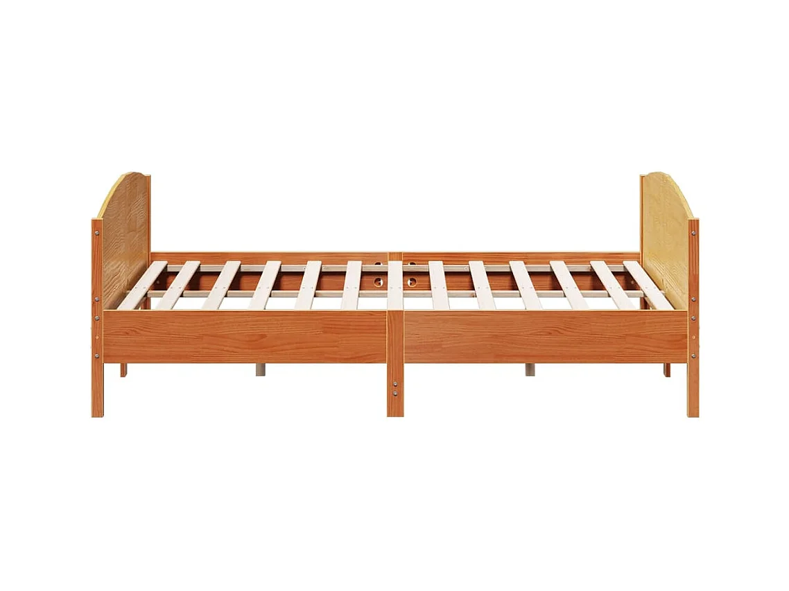 Bedframe zonder matras, bruine was, 180x200cm, massief grenenhout