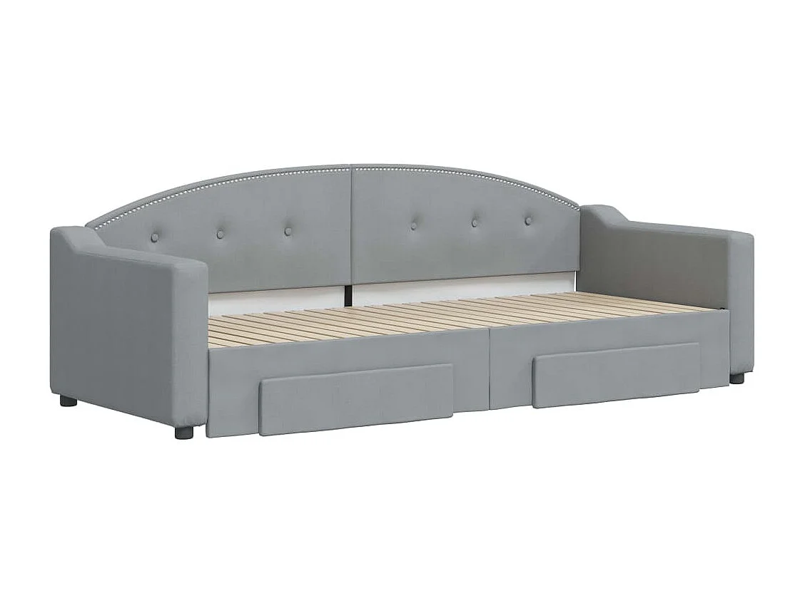 Divano letto con rotelle e cassetti senza materasso 80x200 cm