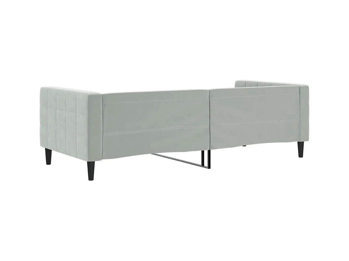 Lit de repos sans matelas gris clair 90x190 cm velours