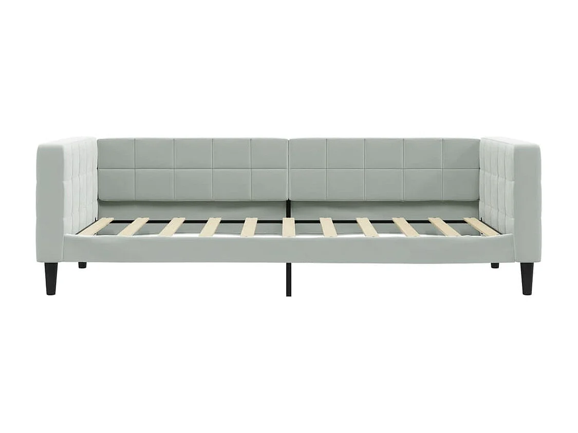 Divano letto senza materasso grigio chiaro 90x190 cm velluto