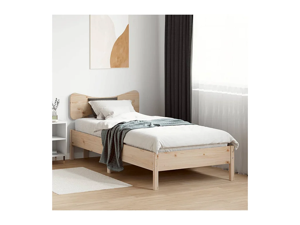 Estructura de cama sin colchón 100x200 cm madera maciza de pino