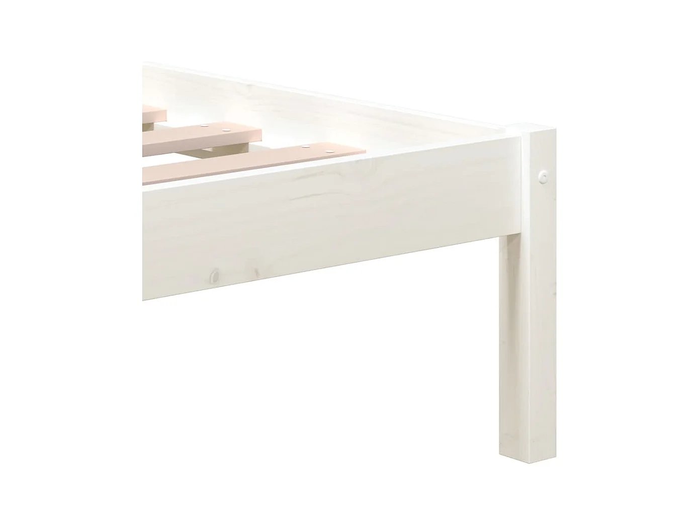 Cadre de lit sans matelas blanc bois massif