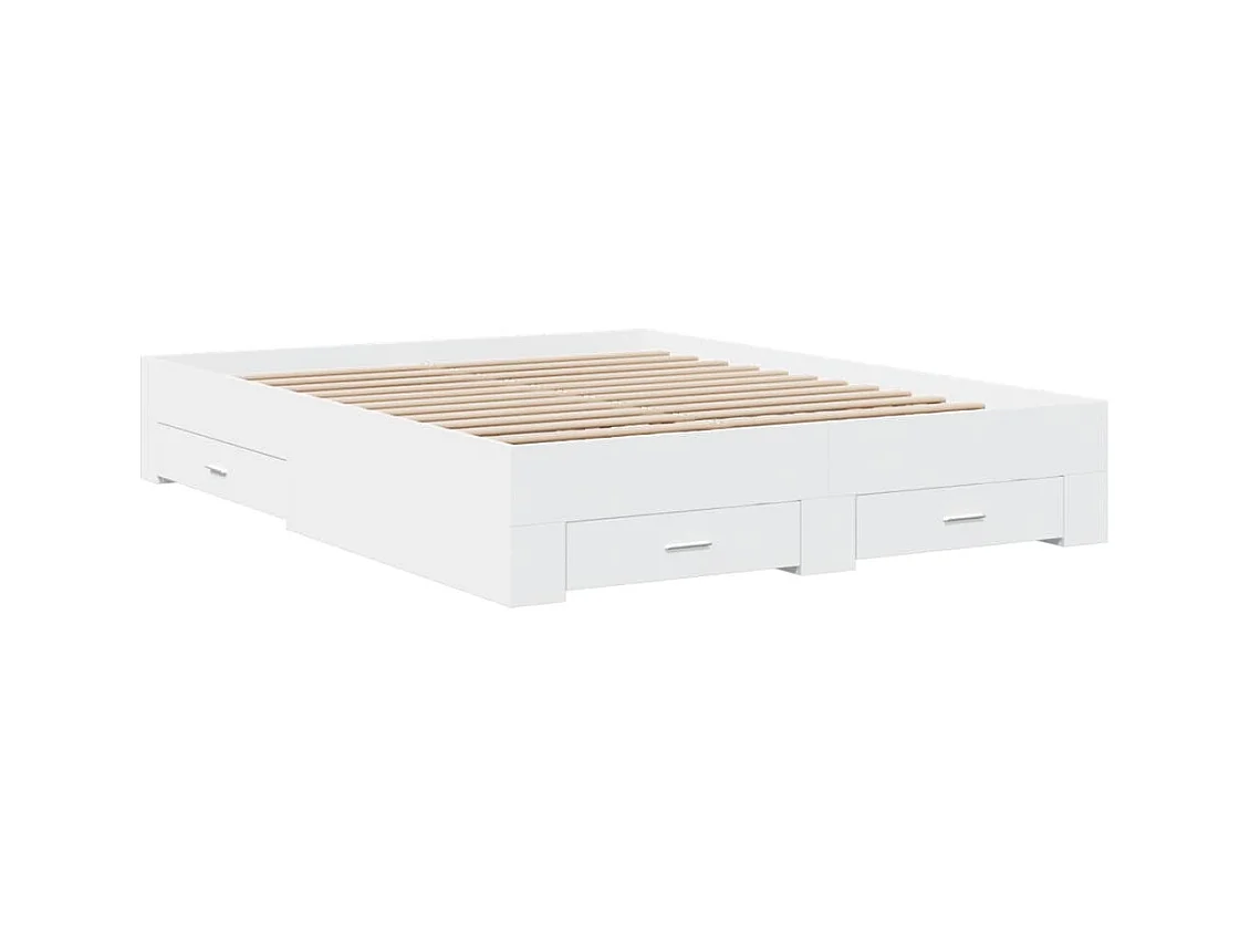 Bedframe met lades zonder matras wit 140x200 cm